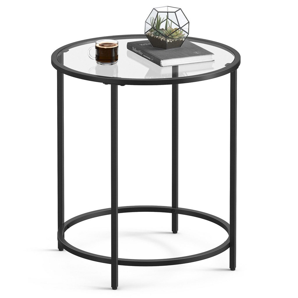VASAGLE Beistelltisch Glas- und Stahl-Design